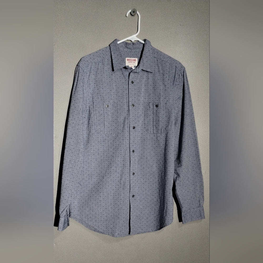 Mossimo Supply Co. Blue Casual Button-Down Shirt (M)